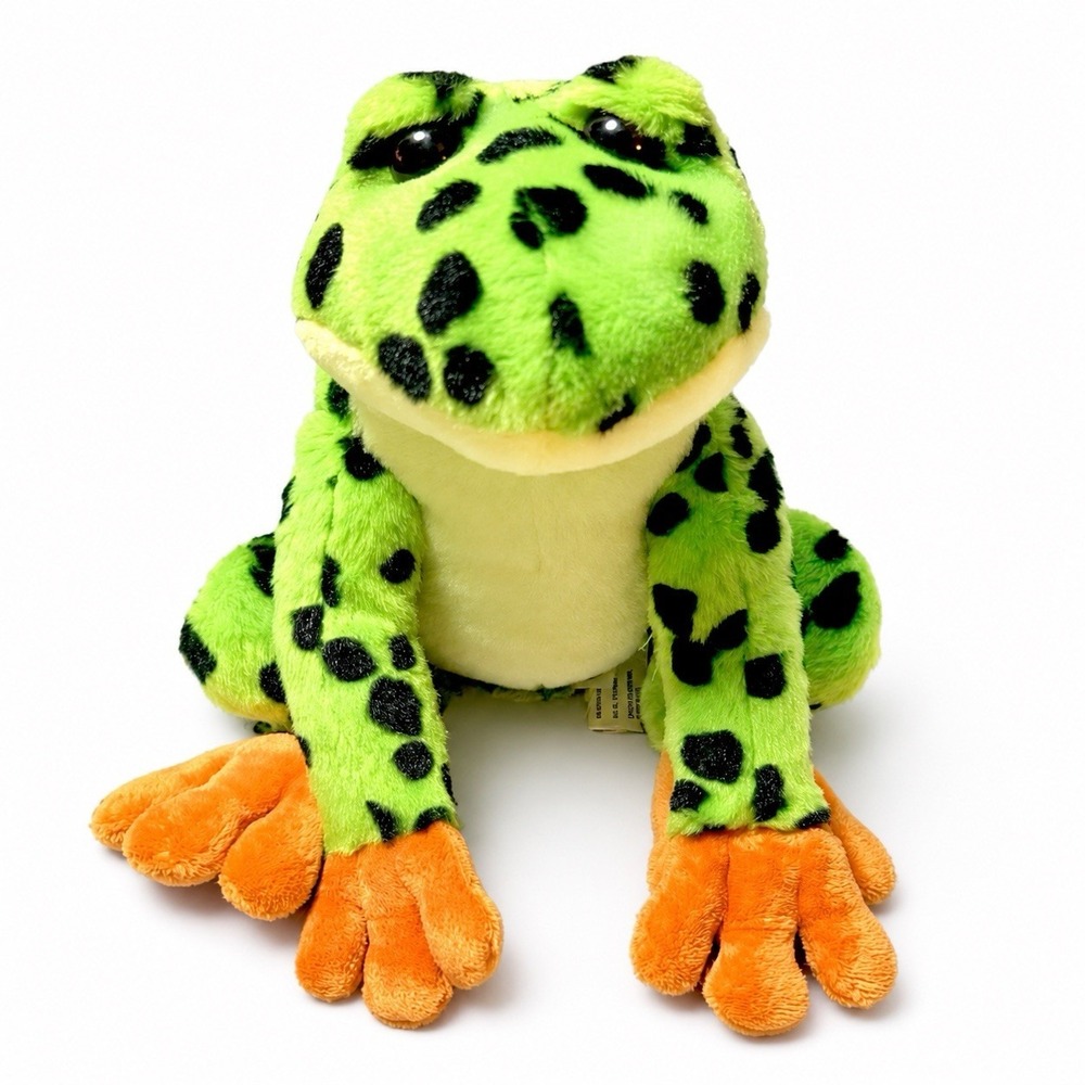 Aurora Destination Nation Plush Green Frog 10" Spotted Frog Stuffed Animal Toy